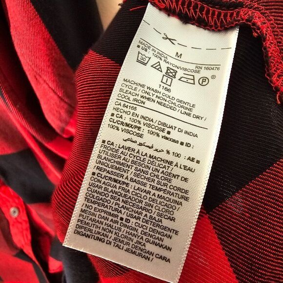 EUC LIKE NEW OLD NAVY RED PLAID TUNIC LONGSLEEVES SIZE M WOMENS - Picture 11 of 13